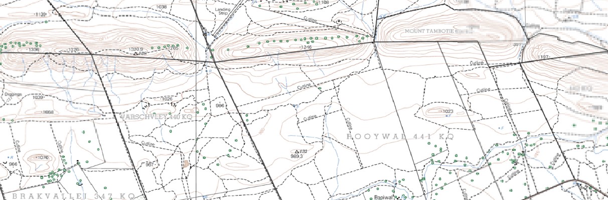 Survey map of a mineral-rights application area